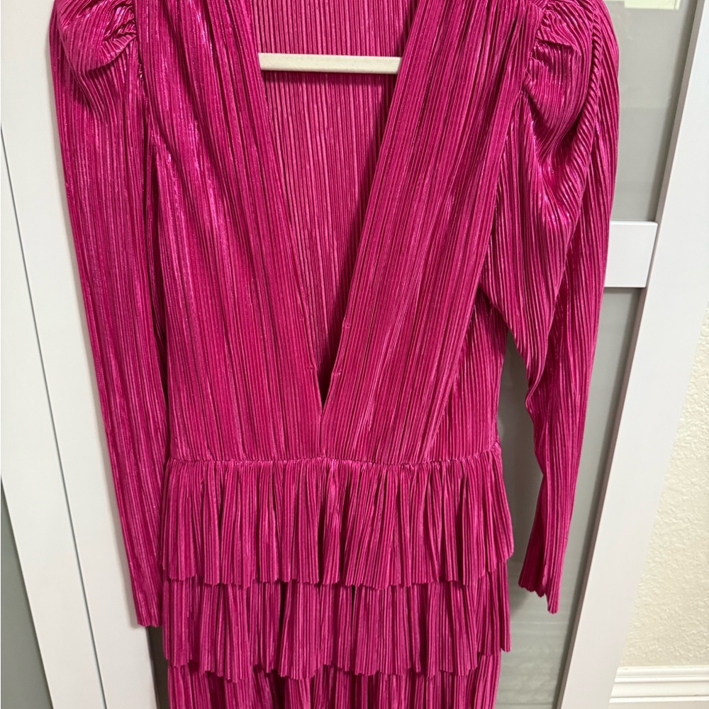 Sabina Musayev Fuchsia Pleated dress